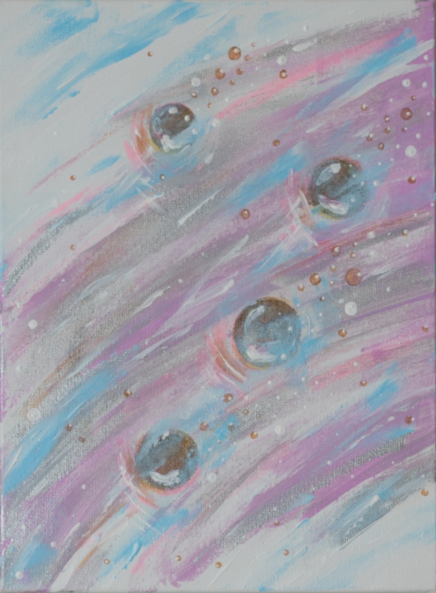 Abstract art with pastel colors and circular shapes