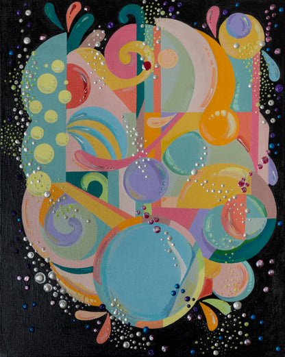 Colorful abstract art on a black background