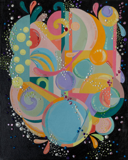 Colorful abstract art on a black background